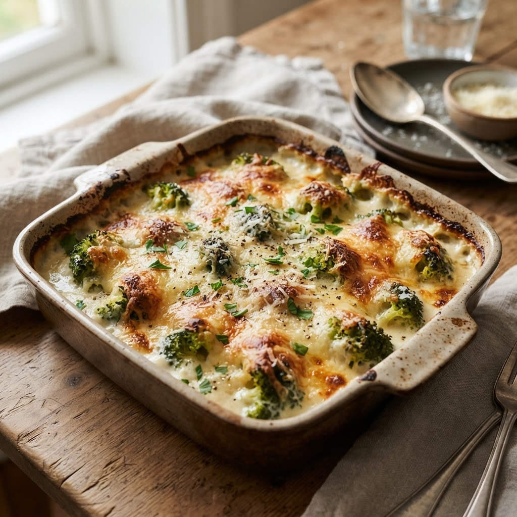 Brokkoli-Gratin mit Käse