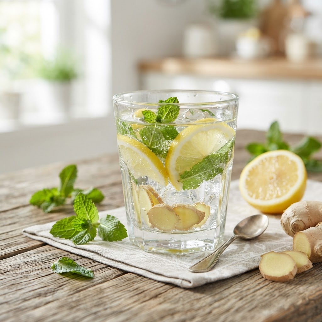 Ingwer-Minze-Zitronen-Wasser