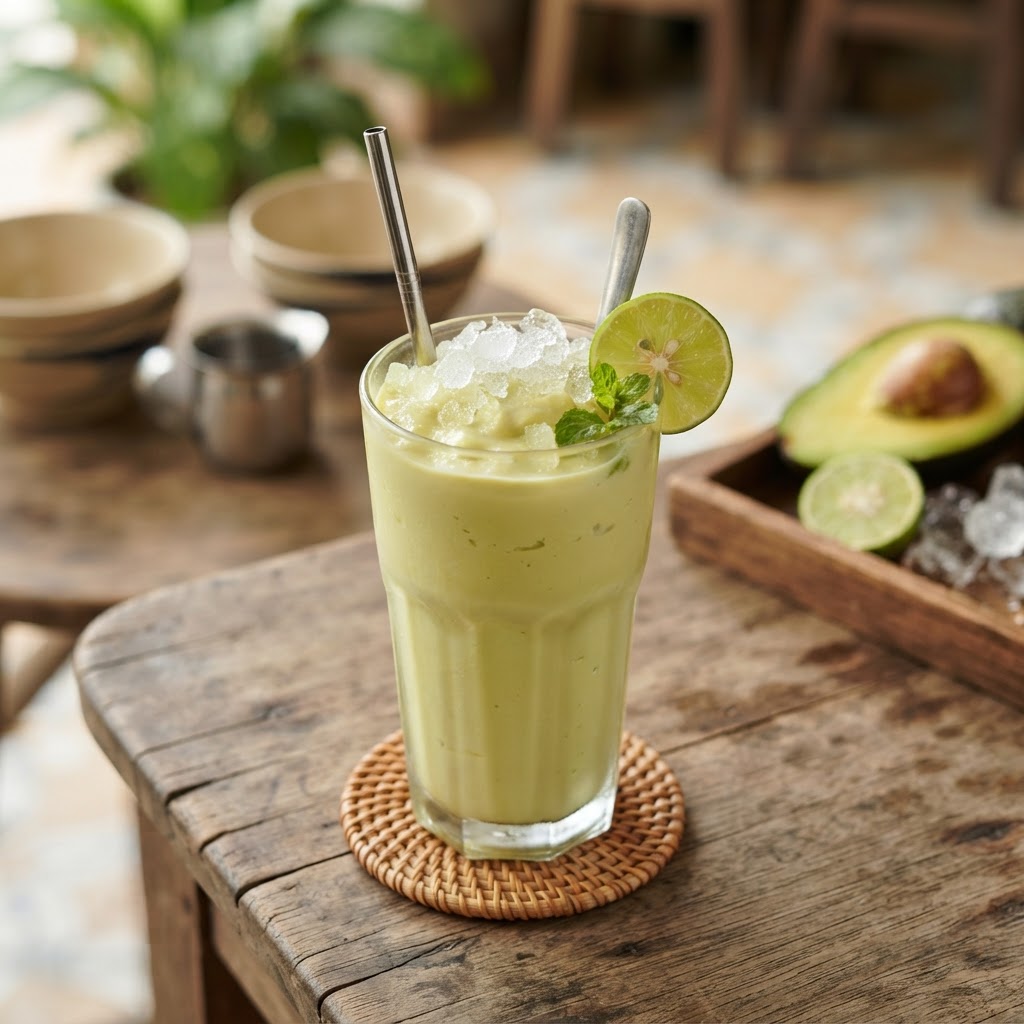 Vietnamesisches Sinh Tố Bơ - Avocado-Shake mit Limette