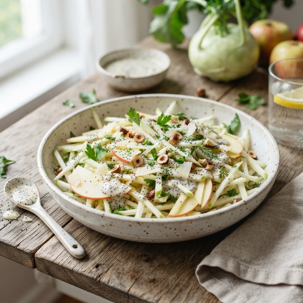 Kohlrabi-Salat mit Mohn-Dressing