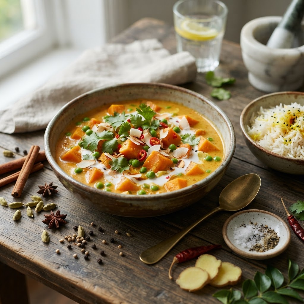 Süßkartoffel-Curry mit Kokosmilch