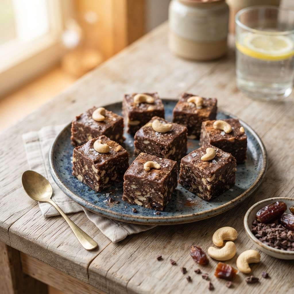 Cashew-Dattel-Fudge