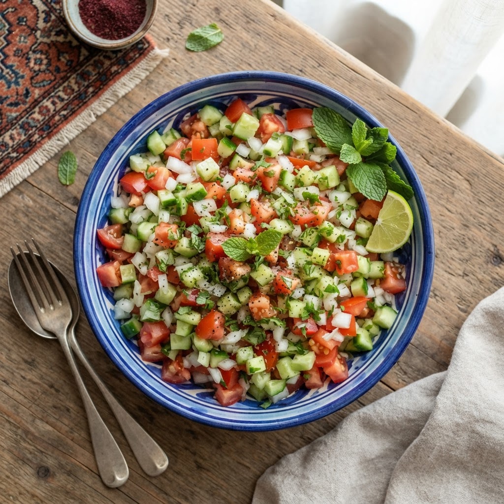 Persisches Salad Shirazi - Gurken-Tomaten-Salat aus Schiras