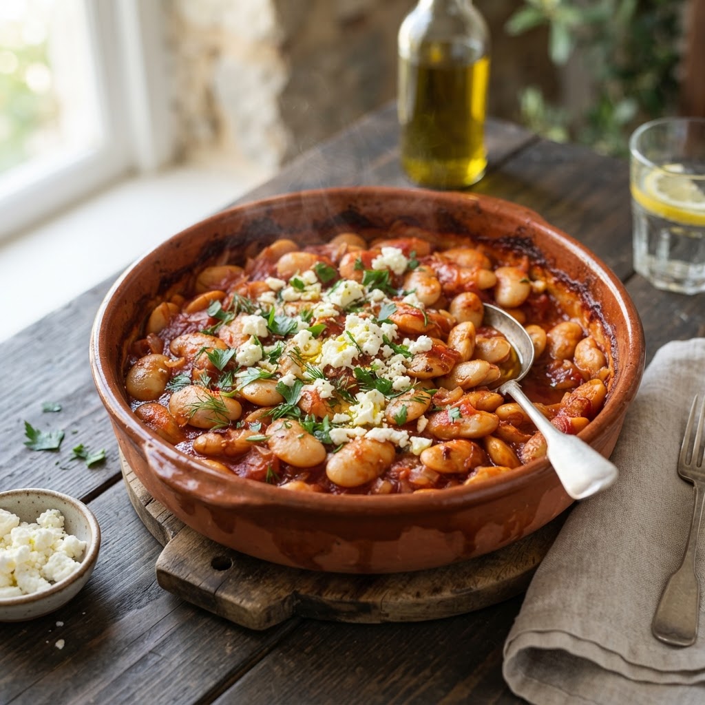 Griechische Gigantes plaki - Riesenbohnen in Tomatensauce aus dem Ofen