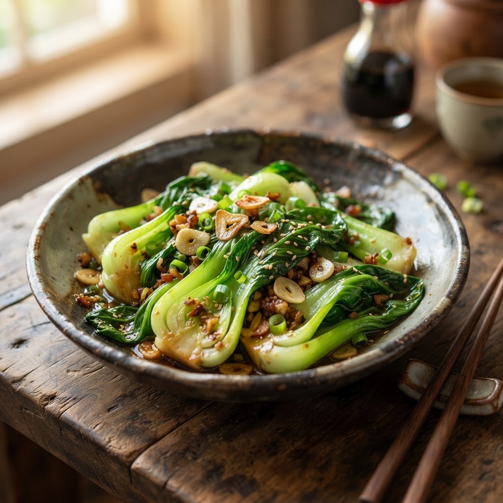 Chinesischer Pak Choi mit Knoblauch