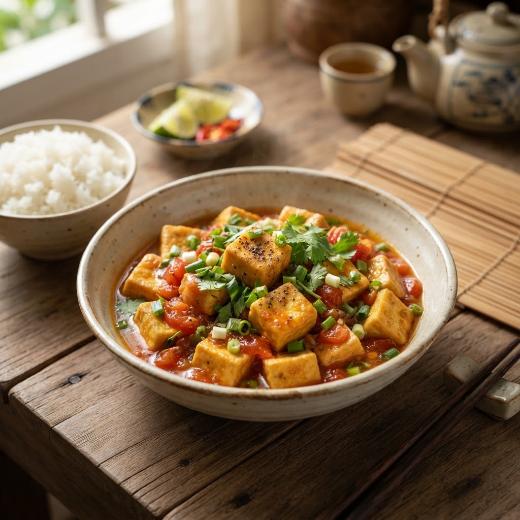 Vietnamesisches Đậu Hũ Sốt Cà - Tofu in Tomatensauce
