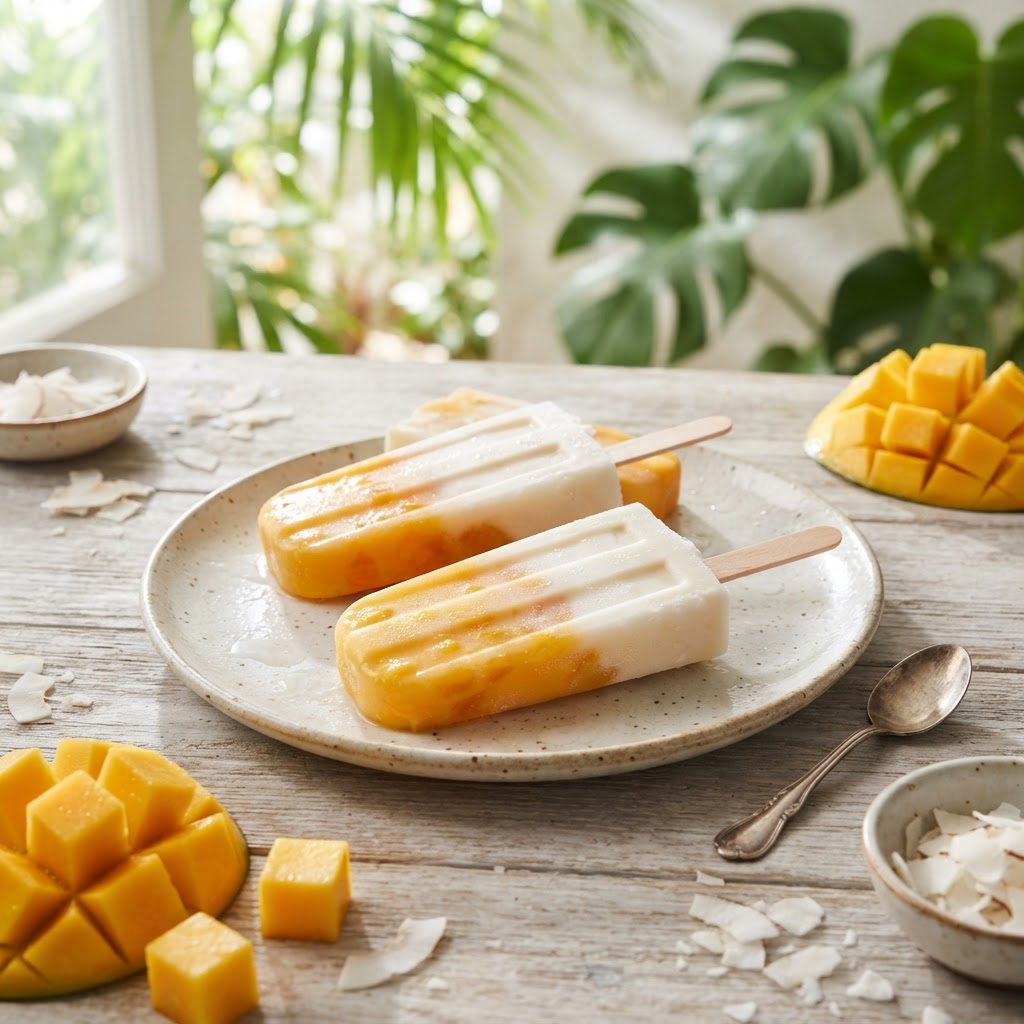 Kokos-Mango-Popsicles
