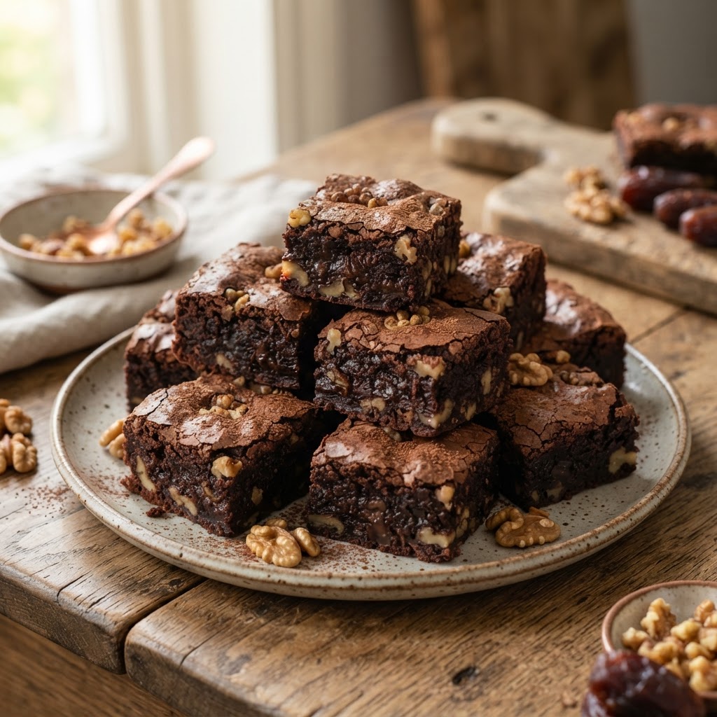 Dattel-Brownies mit Walnüssen