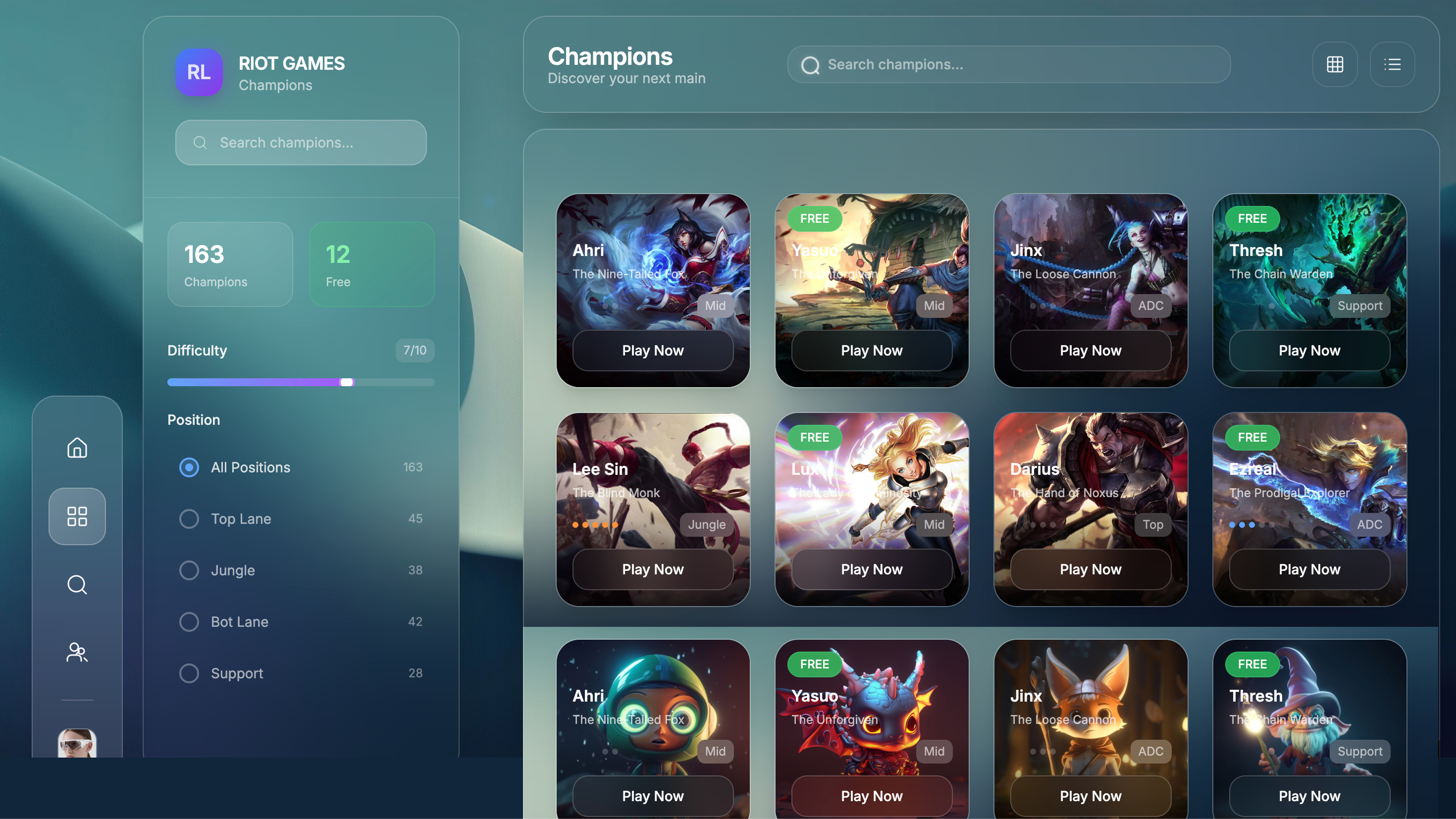 Interactive Floating Sidebar UI template preview