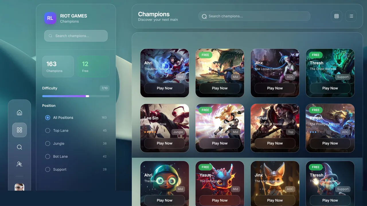 Interactive Floating Sidebar UI template preview