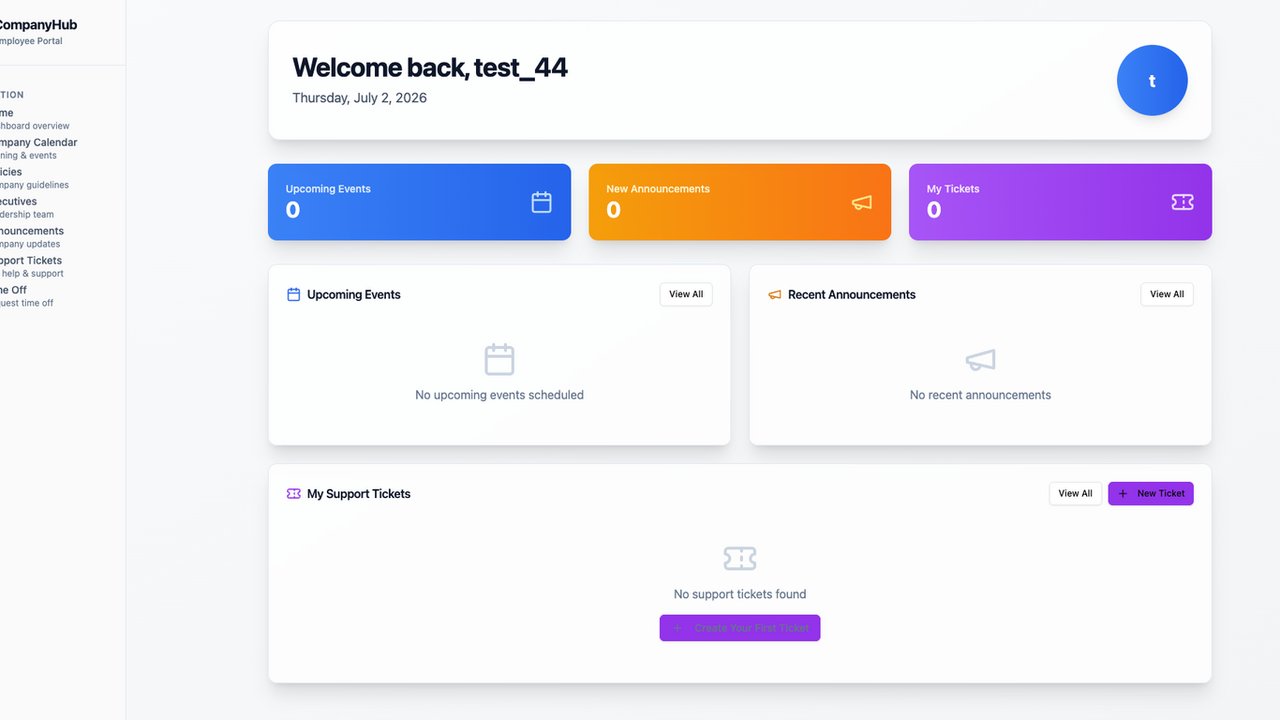 CompanyHub template preview