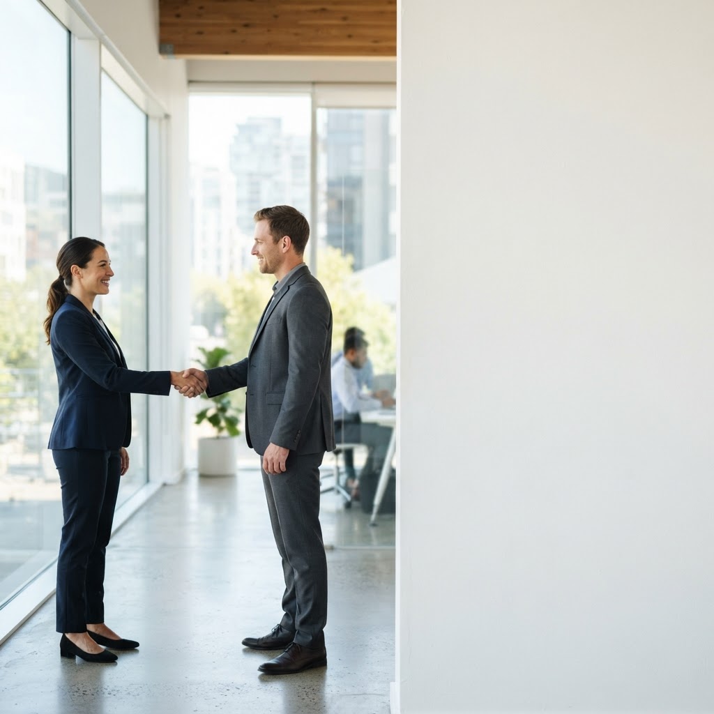 Business professionals shaking hands