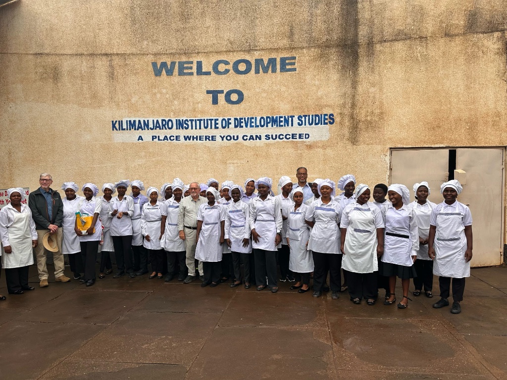Group photo at Kilimanjaro Institute of Development Studies, supporting education and hospitality training