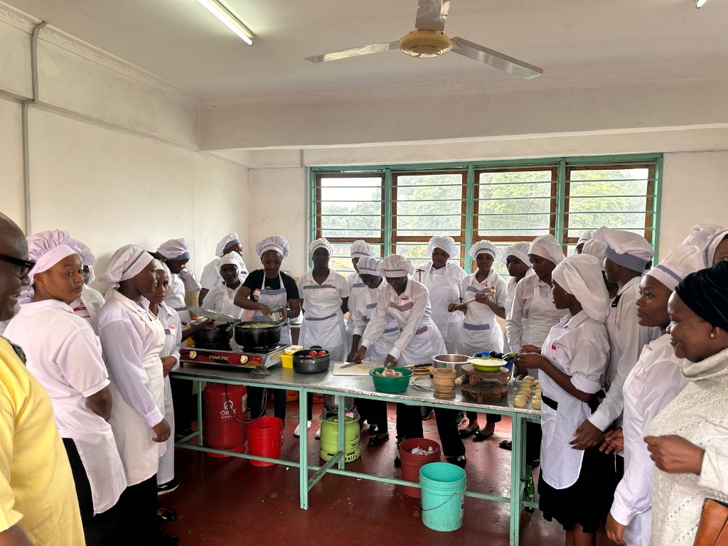 Young women in culinary training at Maisha House