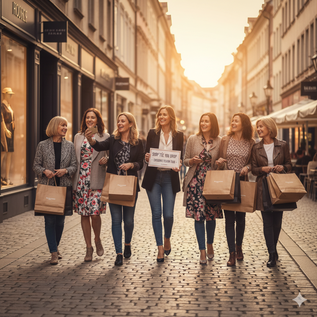 Group of friends on a fun NYC shopping tour