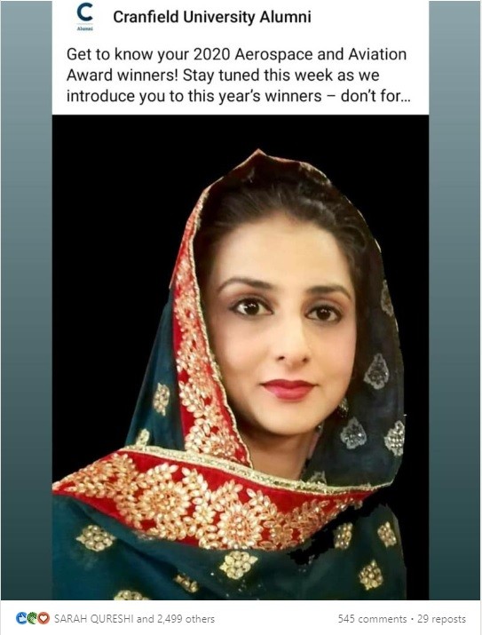 Dr. Sarah Qureshi (T.I.) — original LinkedIn post
