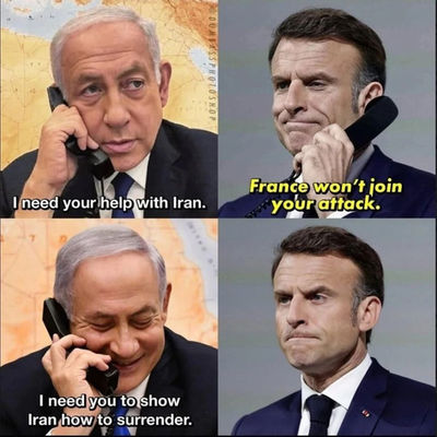 Bibi Asks France to Show Iran How to Surrender