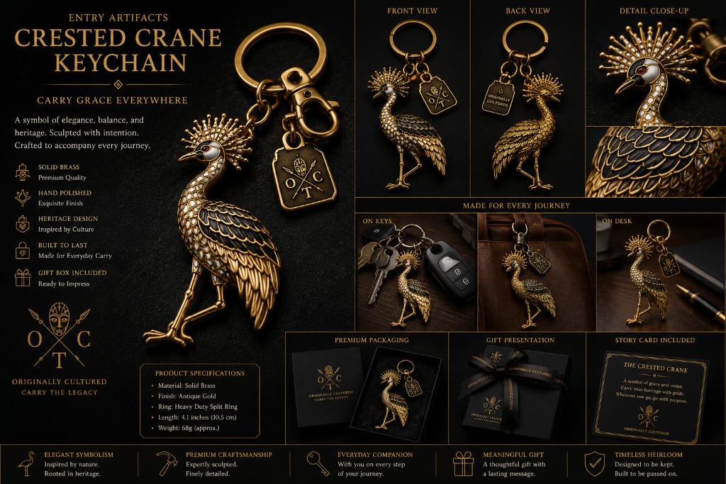 Crested Crane Keychain — Carry Grace Everywhere