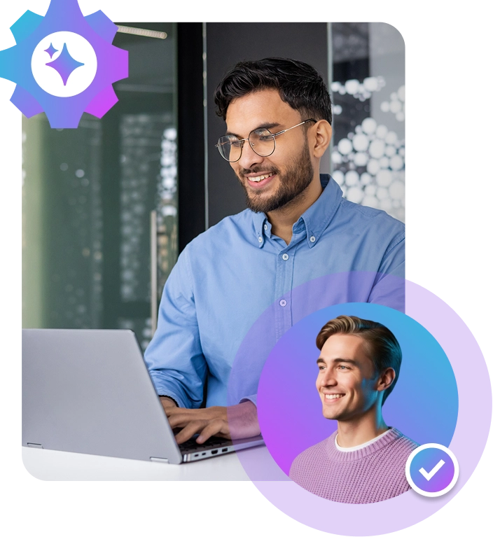 Dental professional receiving AI support assistance