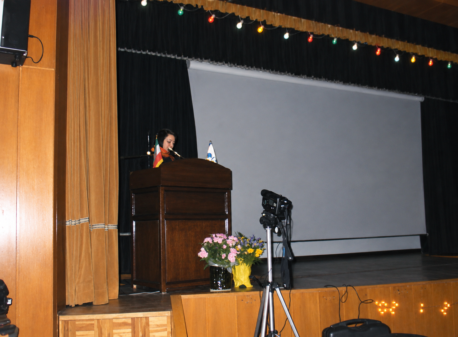 Giving a lecture at the University of Art