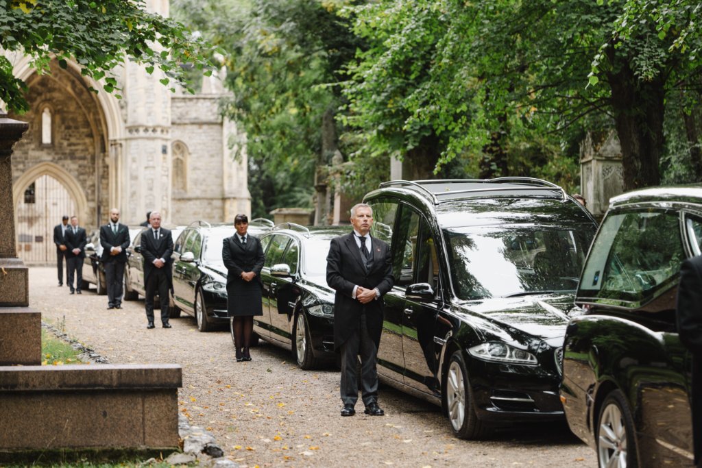 Funeral director fleet of limousines in Manor Park