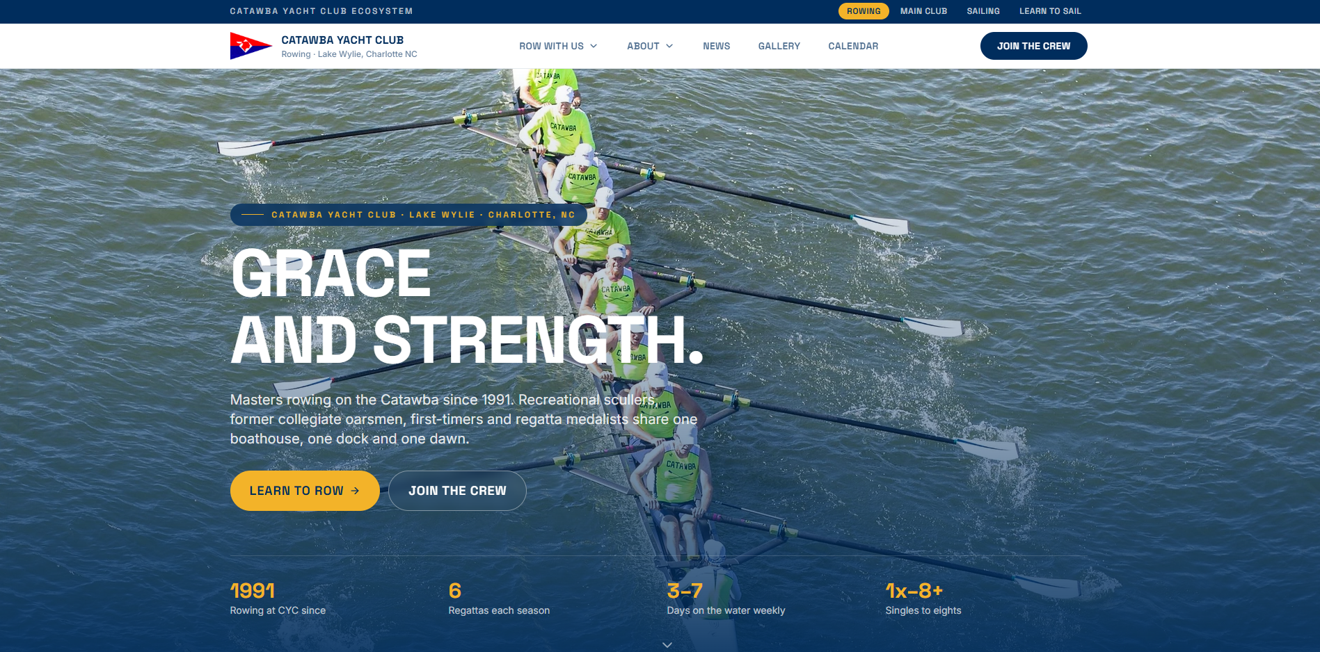 Catawba Yacht Club Rowing Program Site built by Kompani