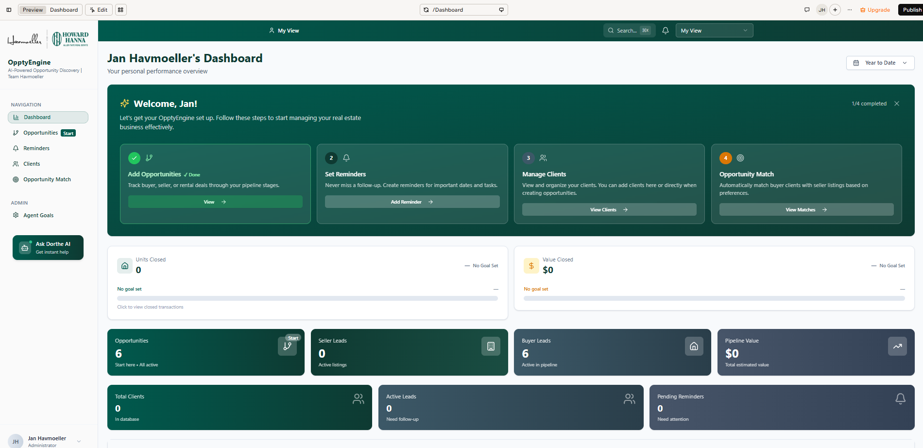 Team Havmoeller CRM screenshot