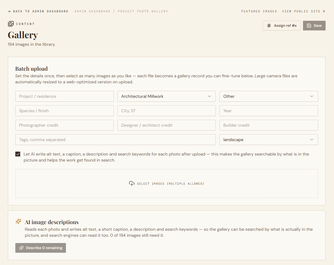 Ellis-Reid Gallery Manager with AI Image Descriptions built by Kompani