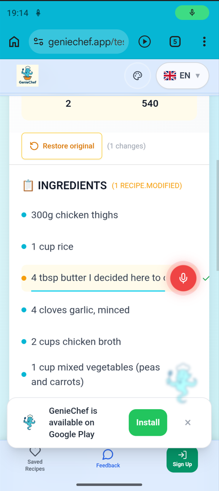 Edit any ingredient or step