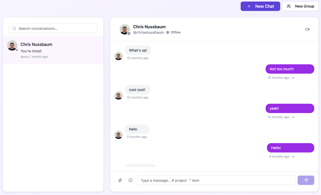 Message your team in real-time.