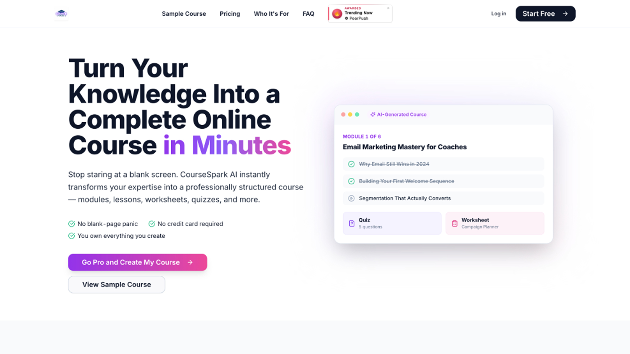 CourseSpark  template preview
