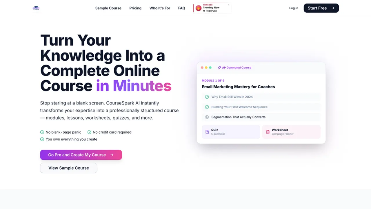CourseSpark  template preview