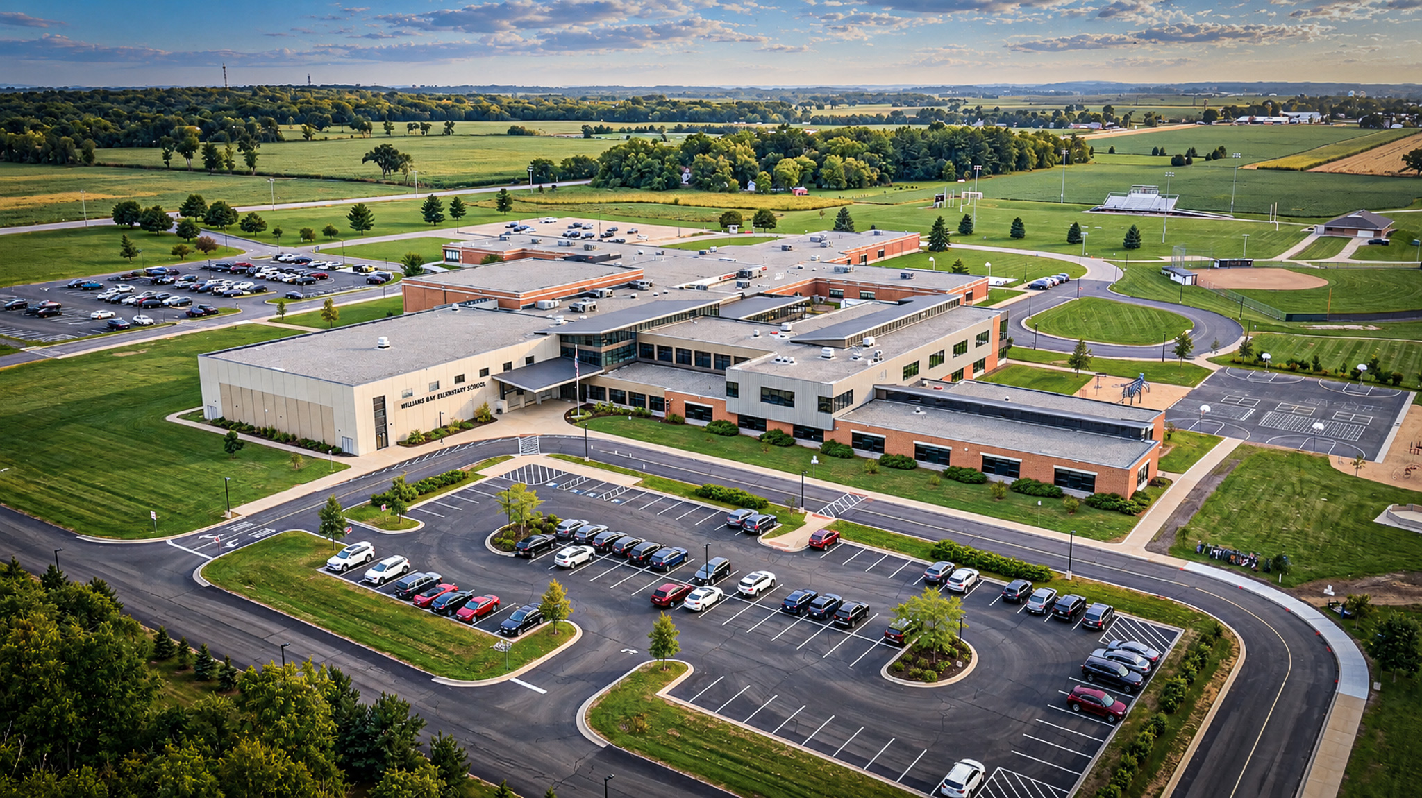 Williams Bay Elementary School campus aerial