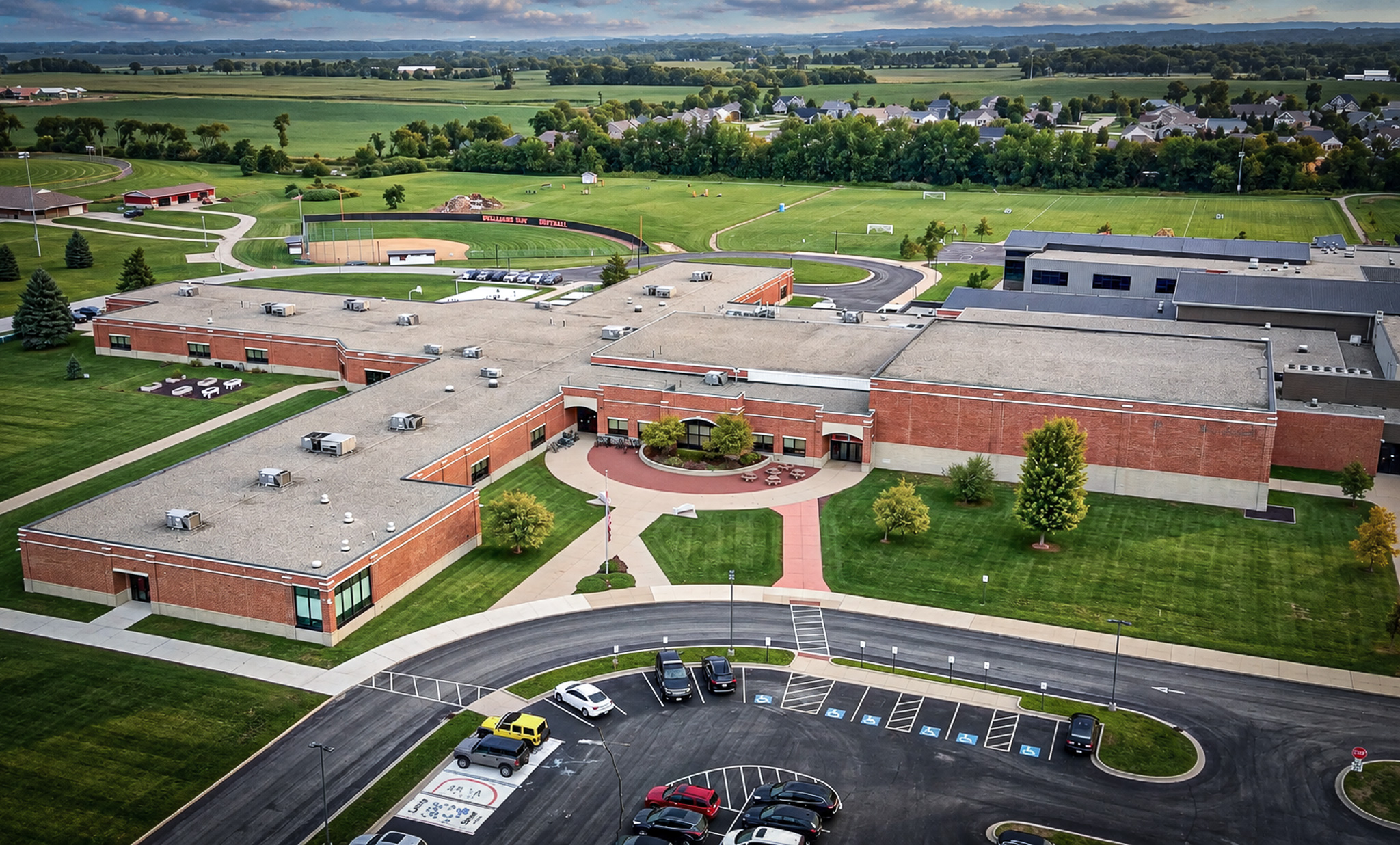 Williams Bay school campus aerial