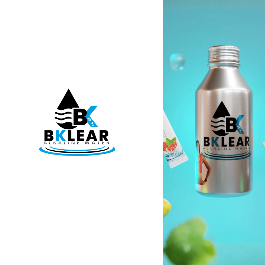 BKlear Alkaline Water logo design by Nouvelle Marketing Milwaukee