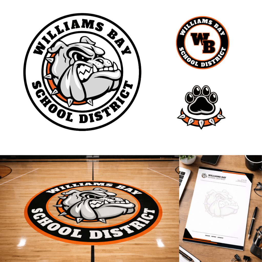Williams Bay School District logo design by Nouvelle Marketing Milwaukee