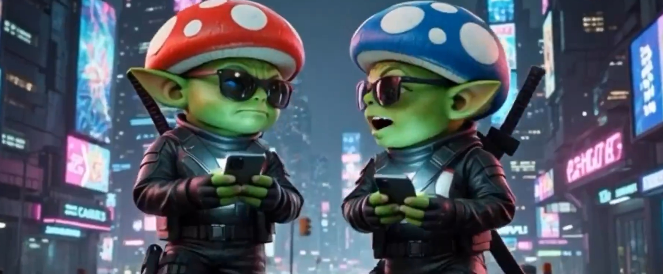 Mushroom warriors in battle