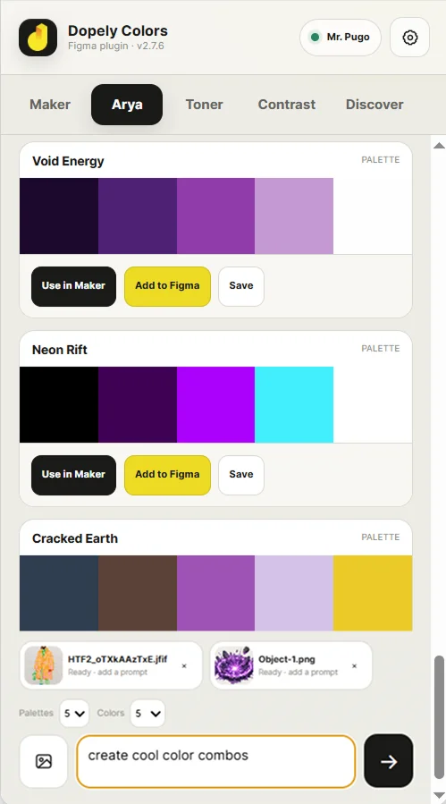 Image attachments for color analysis in Arya