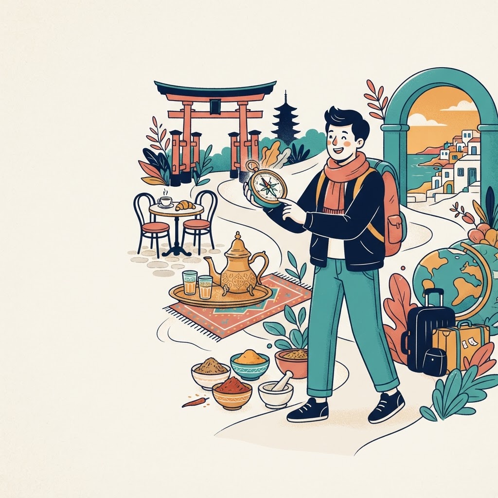 CultureCompass cultural travel illustration