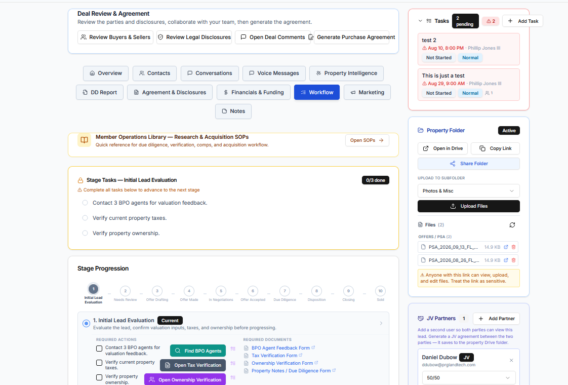 LandConnect Offers + Funding Passport interface