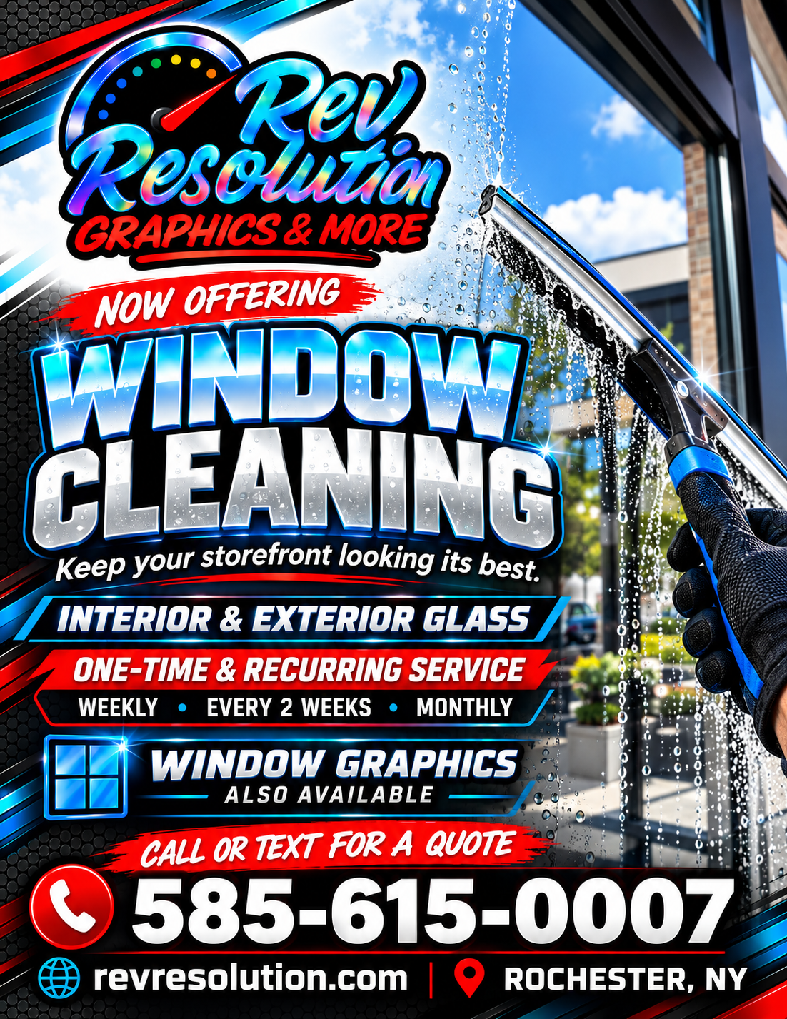 RevResolution window cleaning service flyer