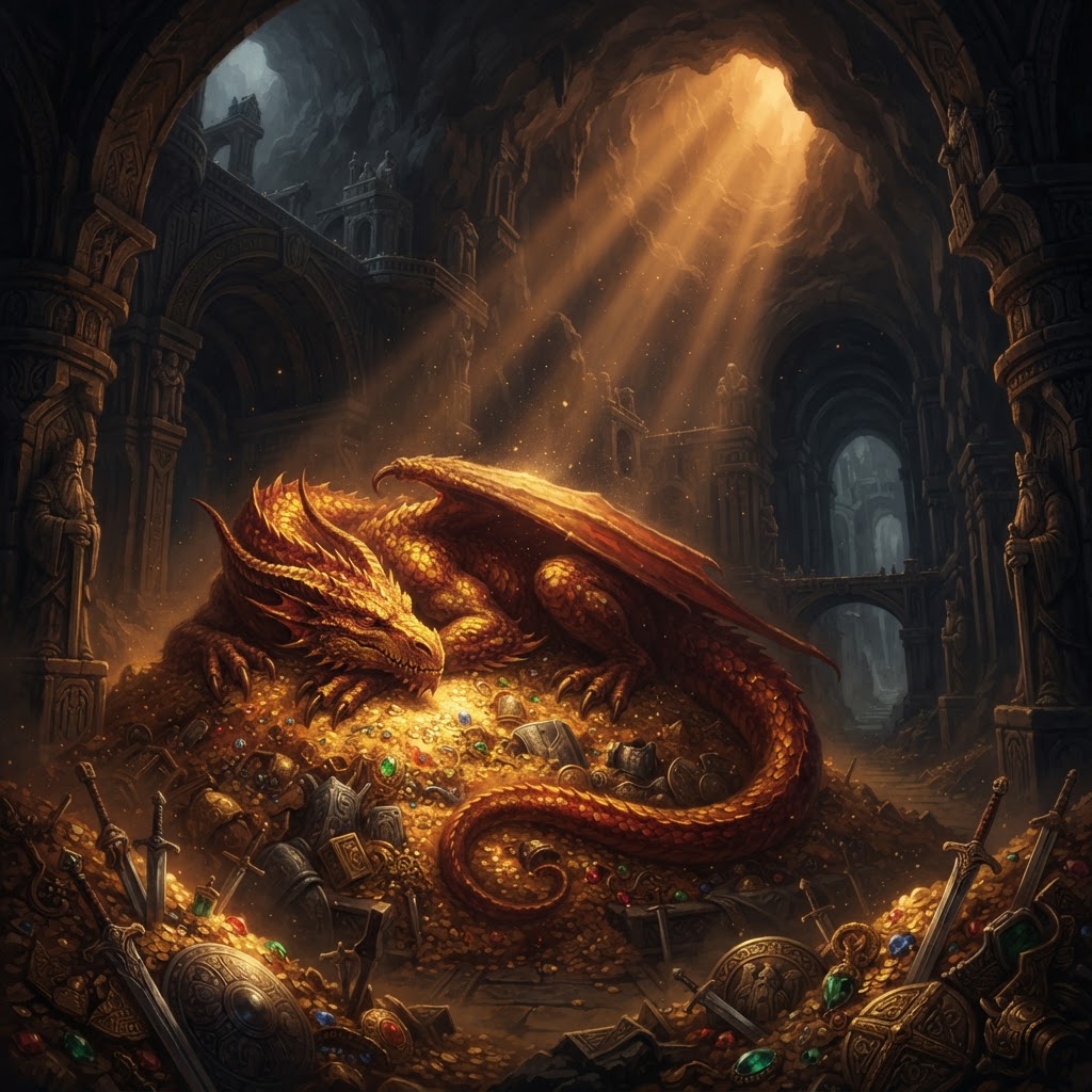 Magic: The Gathering | The Hobbit — Smaug atop his golden hoard