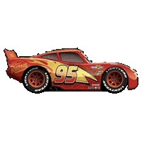 Relâmpago McQueen correndo até a linha de chegada