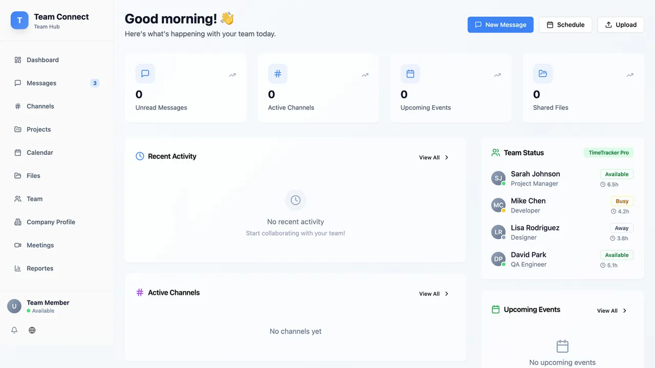 Team Connect template preview