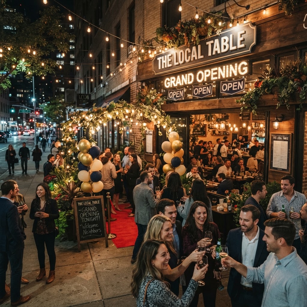 Restaurant announcing a grand opening