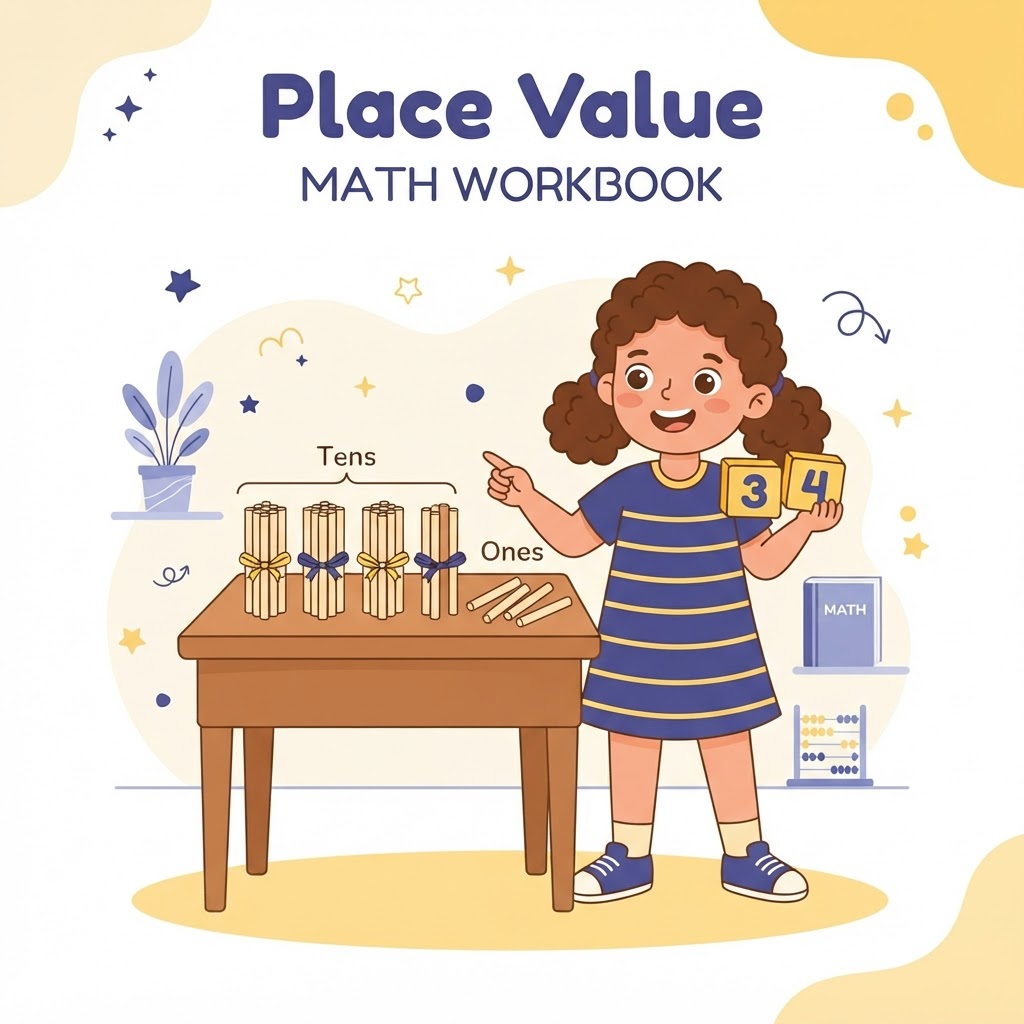 Place Value: Tens and Ones - Grade 1 Math Workbook