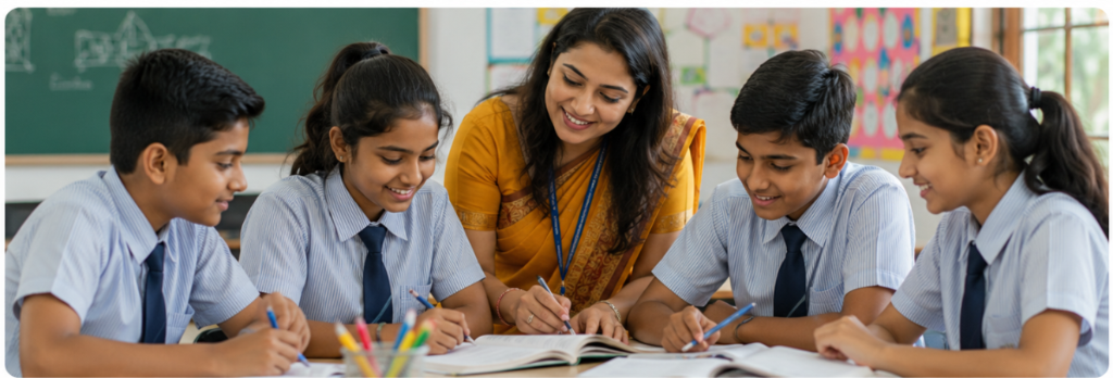 Students with teacher