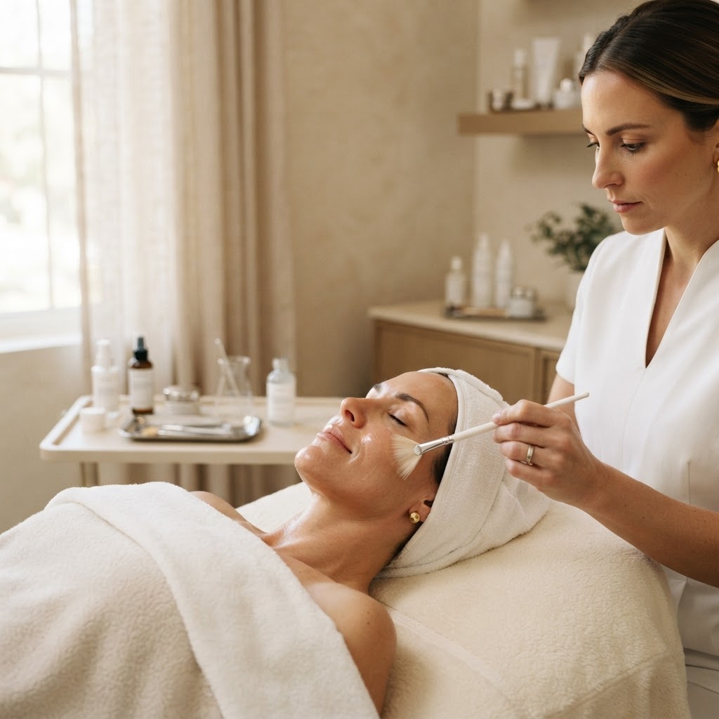 Chemical peel being applied at Everyday Beauty Med Spa in Gilbert, Arizona