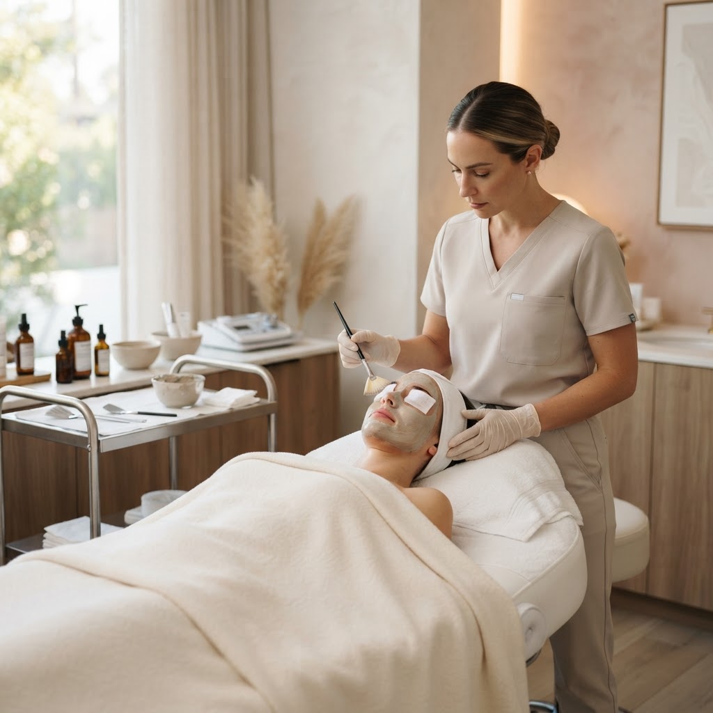 Acne treatment facial being performed at Everyday Beauty Med Spa in Gilbert, Arizona