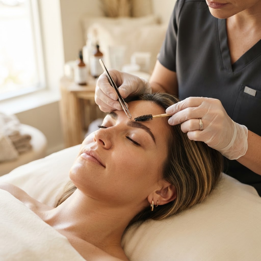 Brow shaping and microblading service at Everyday Beauty Med Spa in Gilbert, Arizona